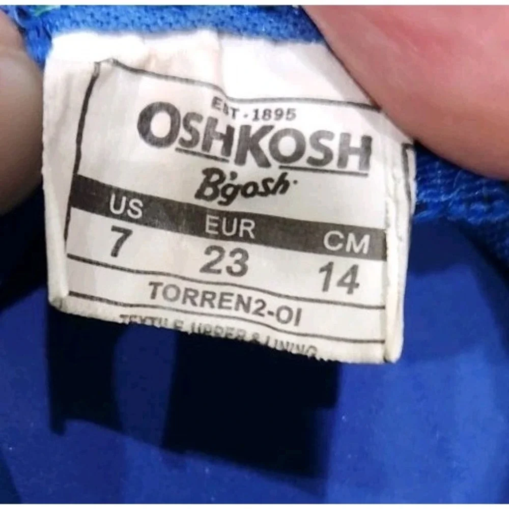 Oshkosh B'gosh Mesh Water Shoes‎ Sneakers Rubber Bottom Slip On Blue Kids Size 7